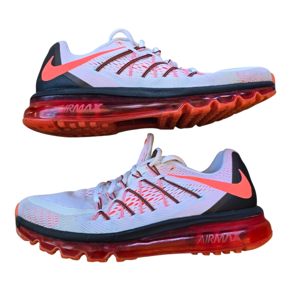 Nike Air Max White and Red Athletic Shoes Mens 8.5
